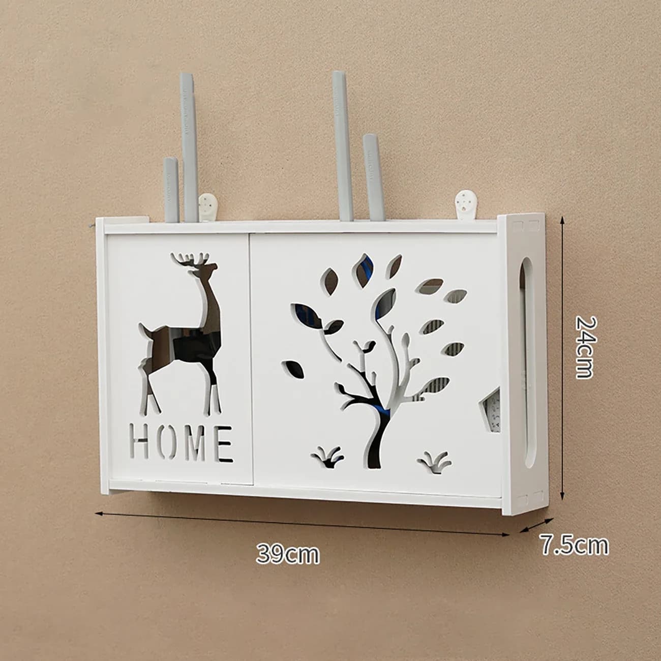 Étagère murale pour routeur Wi-Fi et organisateur de câbles sans perçage slide 30
