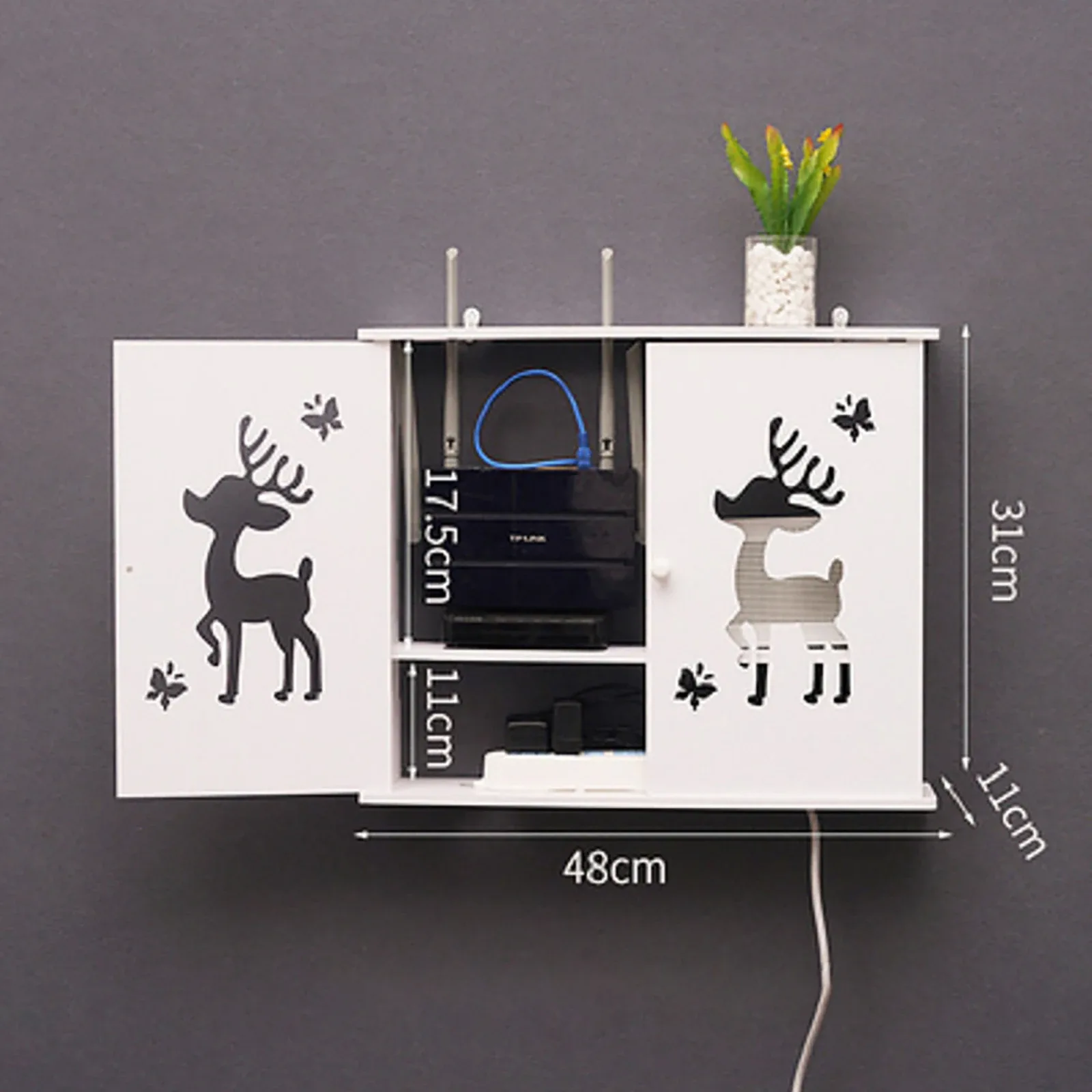 Étagère murale pour routeur Wi-Fi et organisateur de câbles sans perçage slide 20