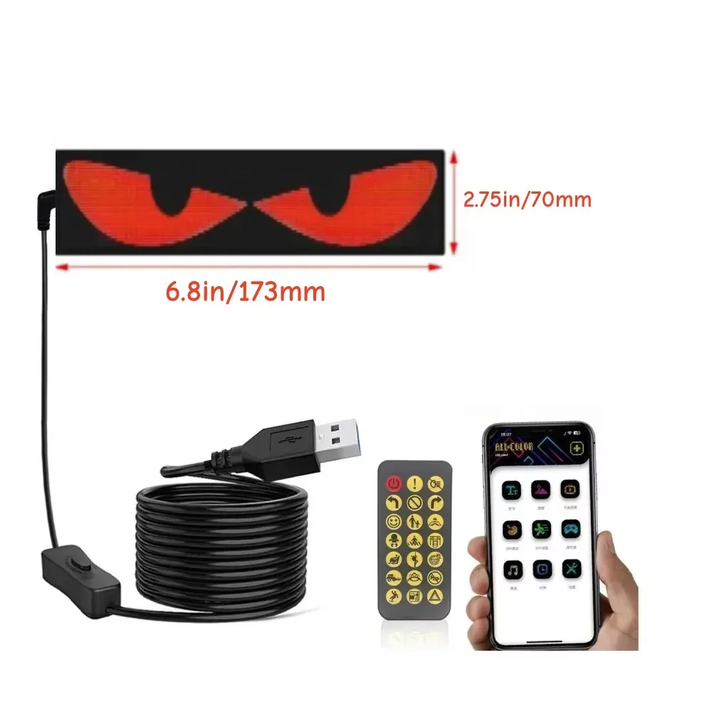 Écran LED Matriciel Flexible "Yeux de Diable" pour Voiture - Contrôle via Application slide 11