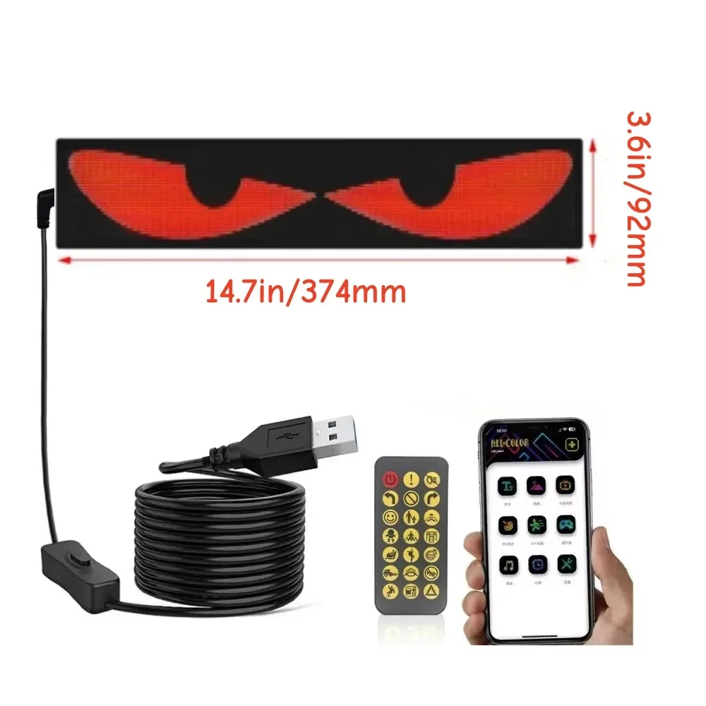 Écran LED Matriciel Flexible "Yeux de Diable" pour Voiture - Contrôle via Application slide 14