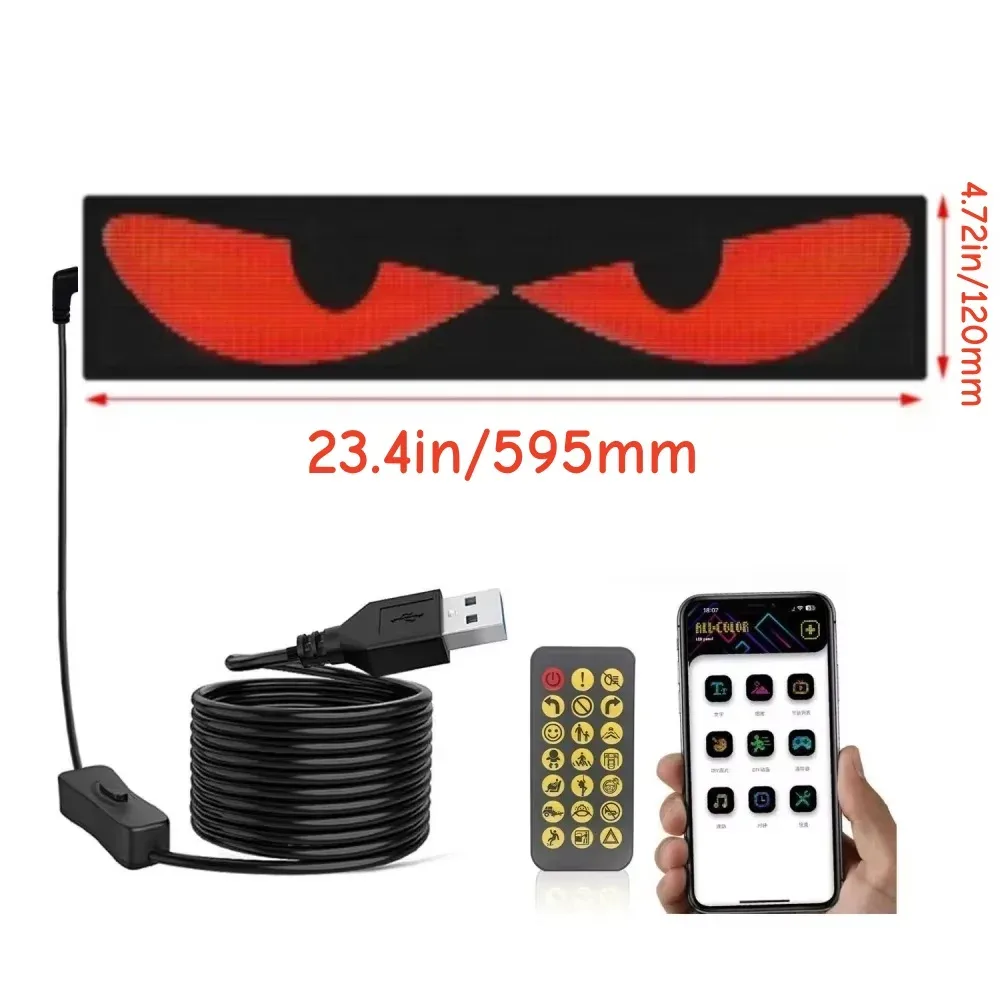Écran LED Matriciel Flexible "Yeux de Diable" pour Voiture - Contrôle via Application slide 12