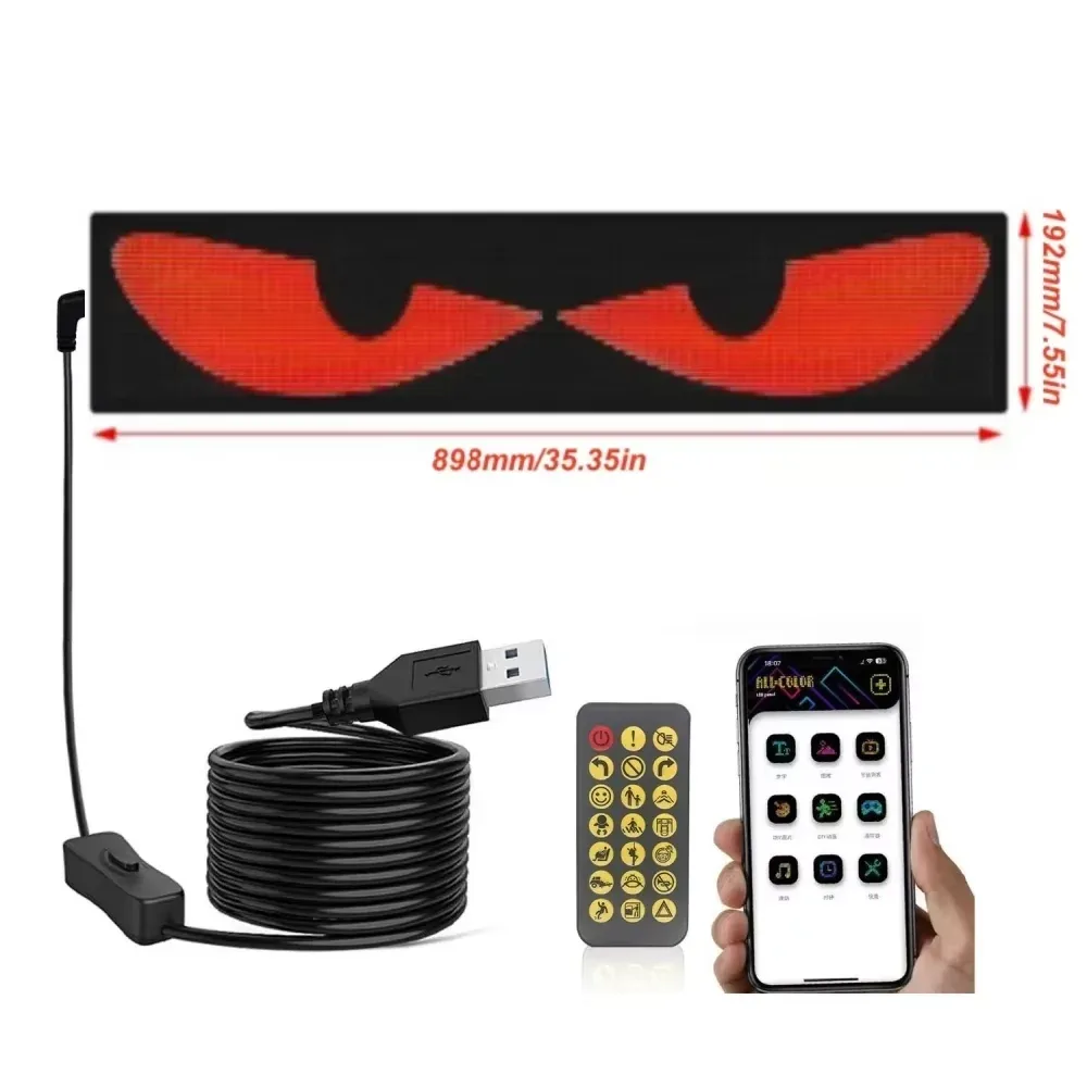 Écran LED Matriciel Flexible "Yeux de Diable" pour Voiture - Contrôle via Application slide 7