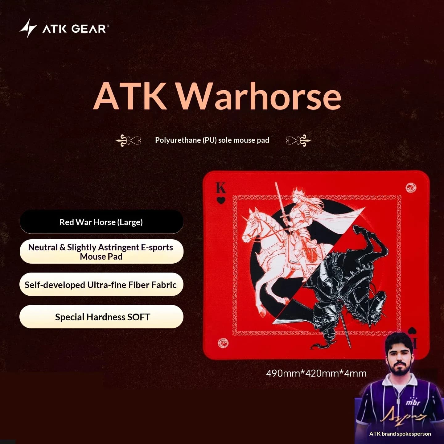 Tapis de souris gaming ATK Warhorse Battle Riding - Illustration originale - Fearless Contract Delta slide 9