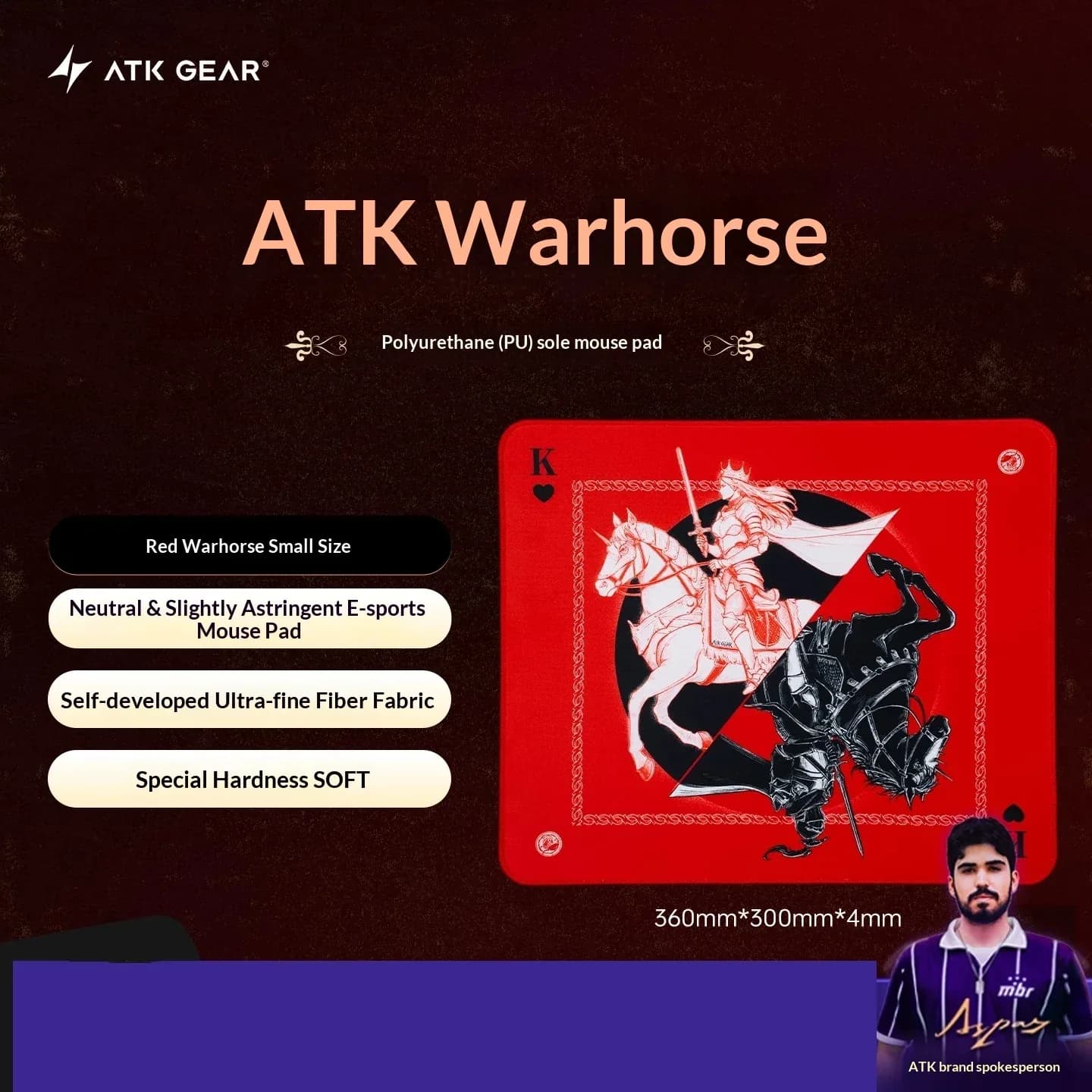 Tapis de souris gaming ATK Warhorse Battle Riding - Illustration originale - Fearless Contract Delta slide 10