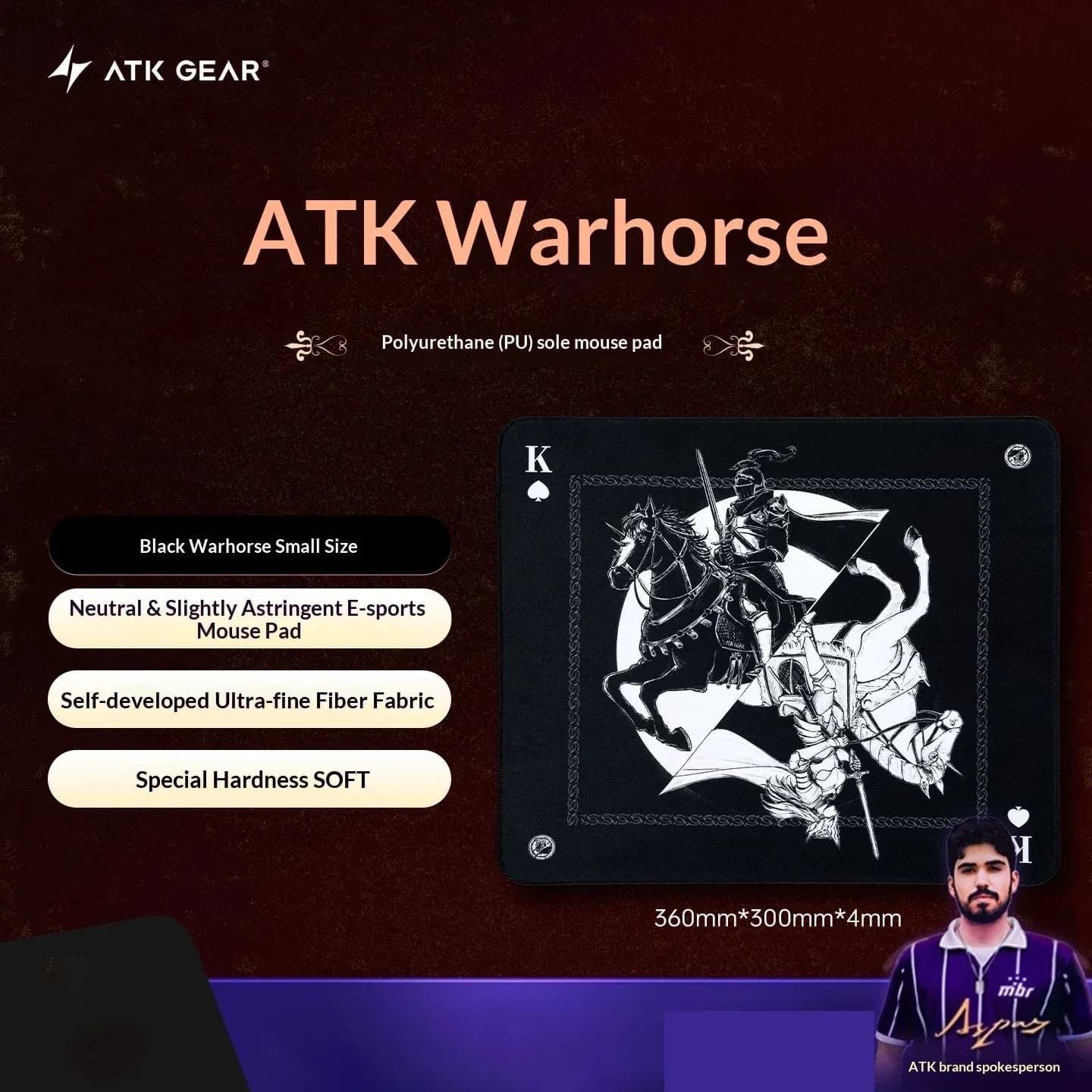 Tapis de souris gaming ATK Warhorse Battle Riding - Illustration originale - Fearless Contract Delta slide 8