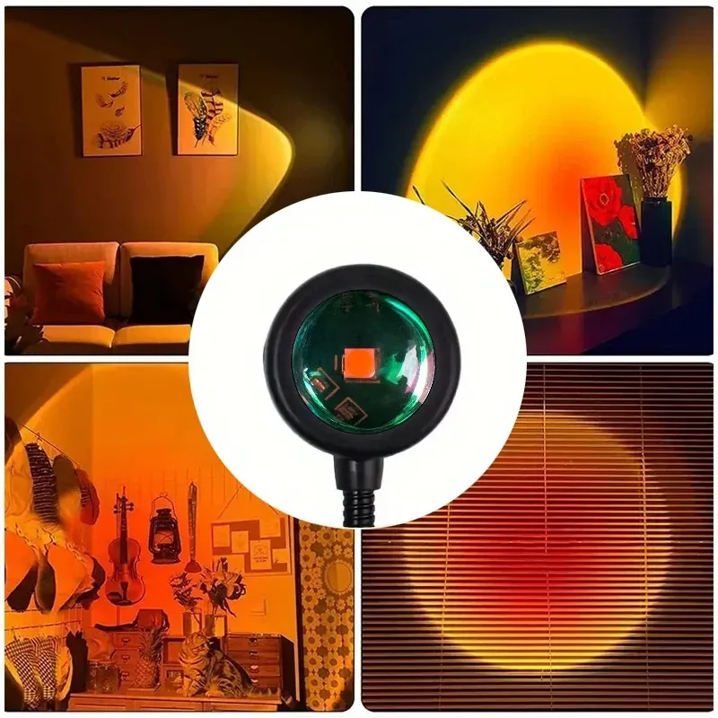 Lampe de projection coucher de soleil USB rotative - Image 3