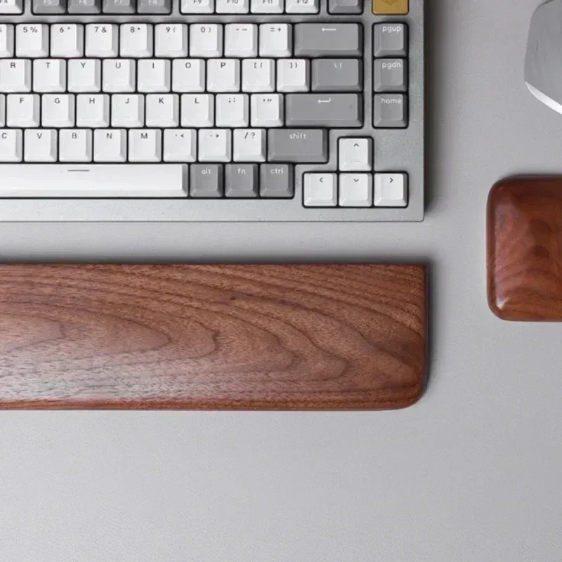 Repose-poignet en bois de noyer massif pour clavier mécanique - Image 3