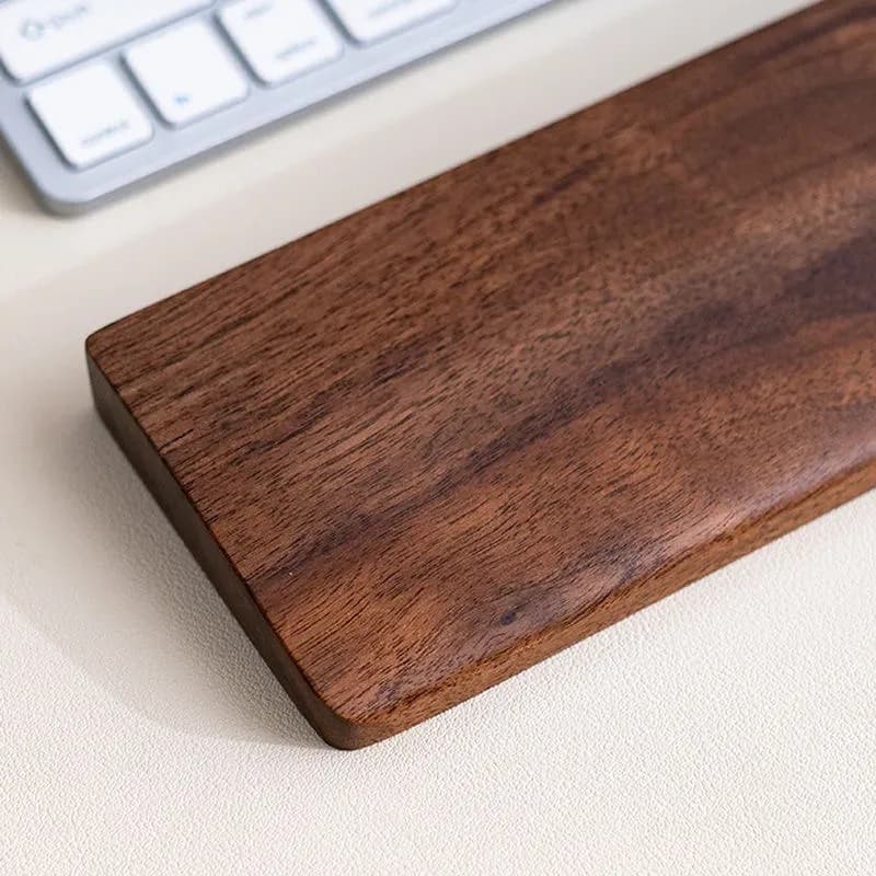 Repose-poignet en bois de noyer massif pour clavier mécanique - Image 2