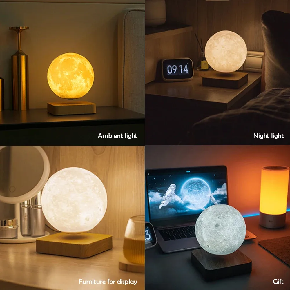 Lampe lune à lévitation magnétique avec rotation à 360° et 3 modes de couleur - Image 4