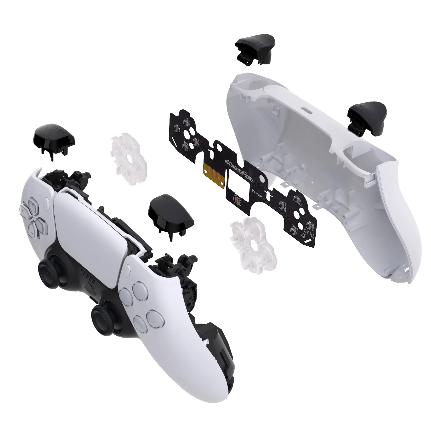 eXtremeRate Face Clicky Kit V3 pour Manette PS5 (BDM-010 & BDM-020) - Boutons d'Action et Croix Directionnelle Tactiles - Image 2