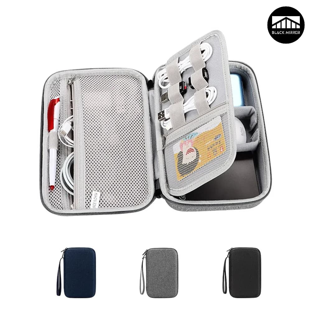 Sacoche de rangement grande capacité pour accessoires électroniques, tablette et câbles