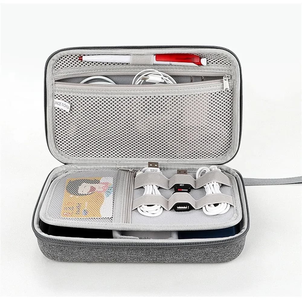Sacoche de rangement grande capacité pour accessoires électroniques, tablette et câbles slide 2