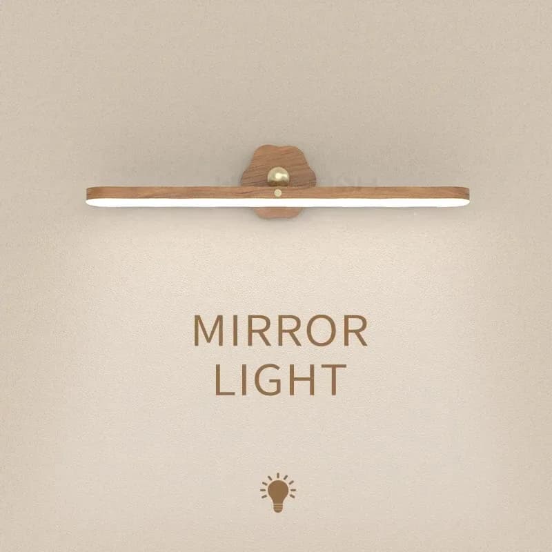 Lampe de chevet LED en bois avec miroir tactile, rechargeable et magnétique - Image 6