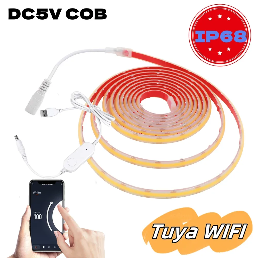 Kit Ruban LED COB 5V IP68 Étanche - Wi-Fi & Bluetooth - Télécommande 11 Touches - 320 LED - Blanc slide 10