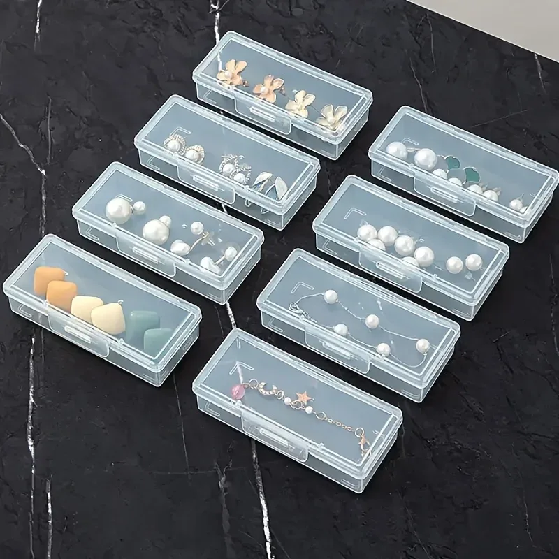 Lot de 12 boîtes de rangement transparentes avec couvercles pour bijoux - Image 4