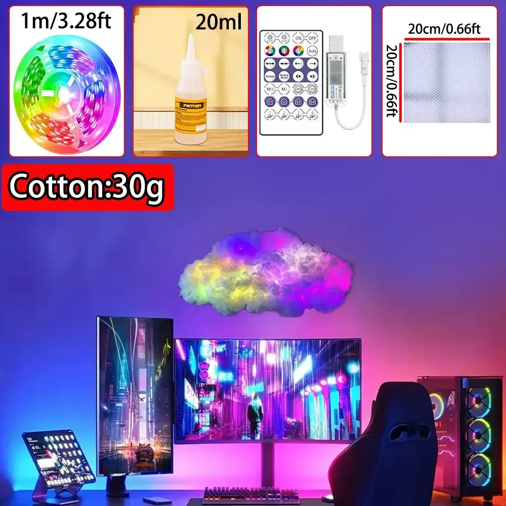 Luminaire LED Nuage 3D Intelligent avec Effet Éclair et Synchronisation Musicale slide 9