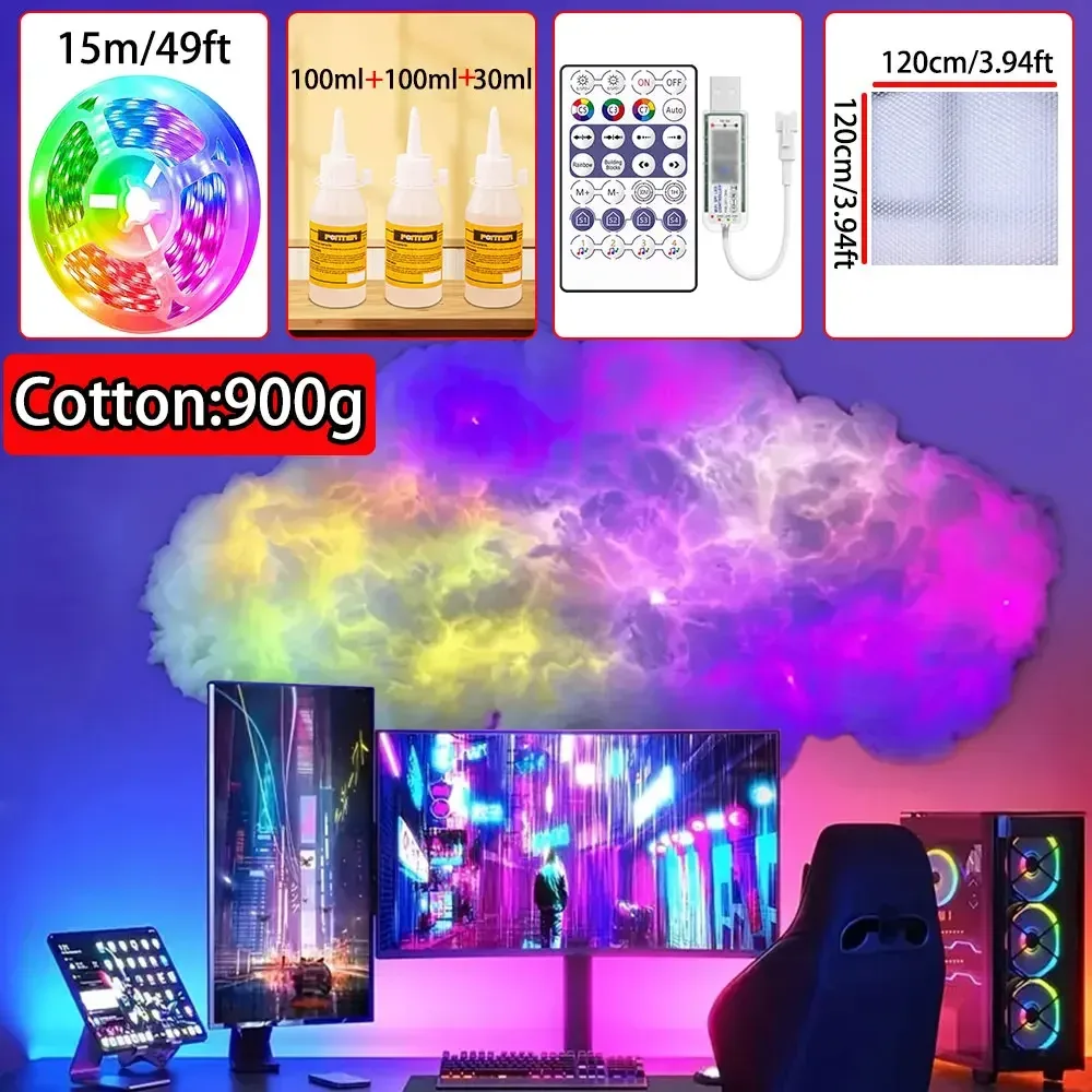Luminaire LED Nuage 3D Intelligent avec Effet Éclair et Synchronisation Musicale slide 8