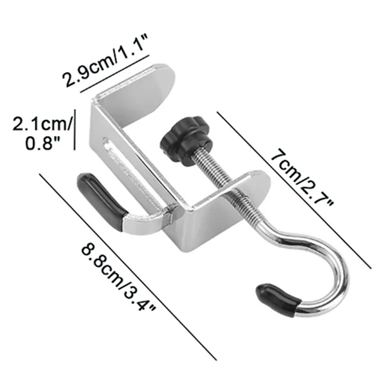 Crochet de table rotatif à 360° en acier - Support polyvalent et amovible pour bureau et dortoir - Image 6