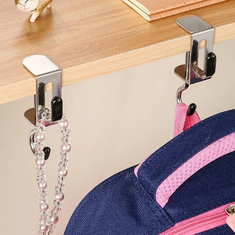 Crochet de table rotatif à 360° en acier - Support polyvalent et amovible pour bureau et dortoir - Image 3