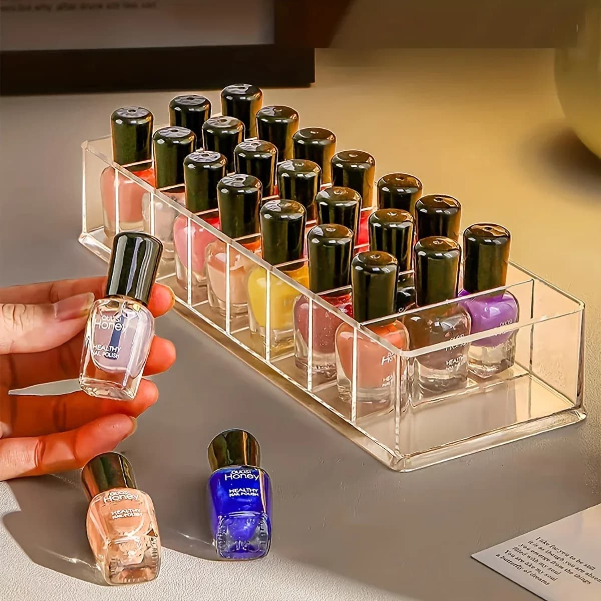 Organisateur de vernis à ongles en acrylique transparent slide 4