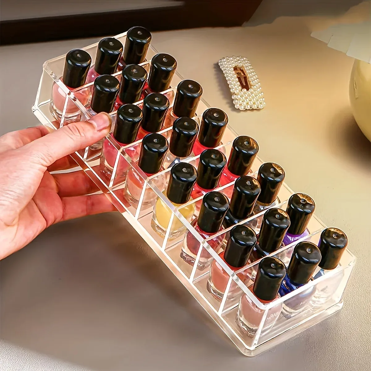 Organisateur de vernis à ongles en acrylique transparent slide 2