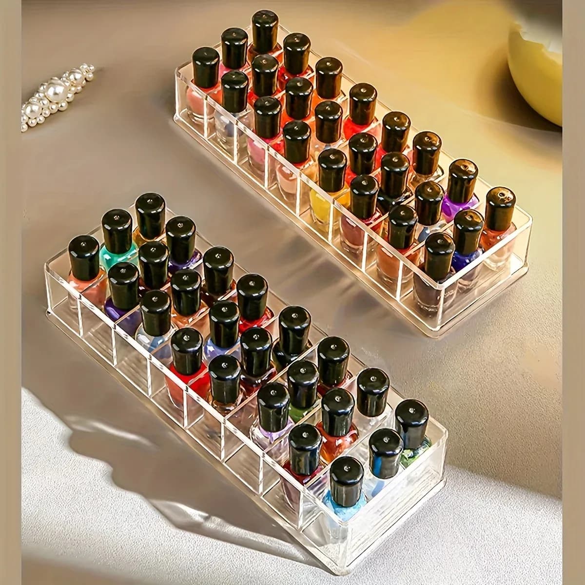 Organisateur de vernis à ongles en acrylique transparent