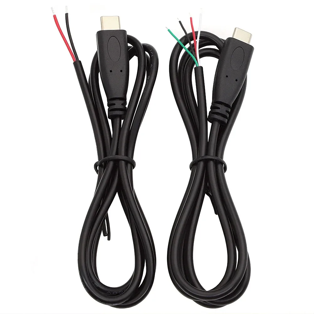 Câble USB Type-C Mâle vers Fils Dénudés (Pigtail) - 2 ou 4 Broches - 1m