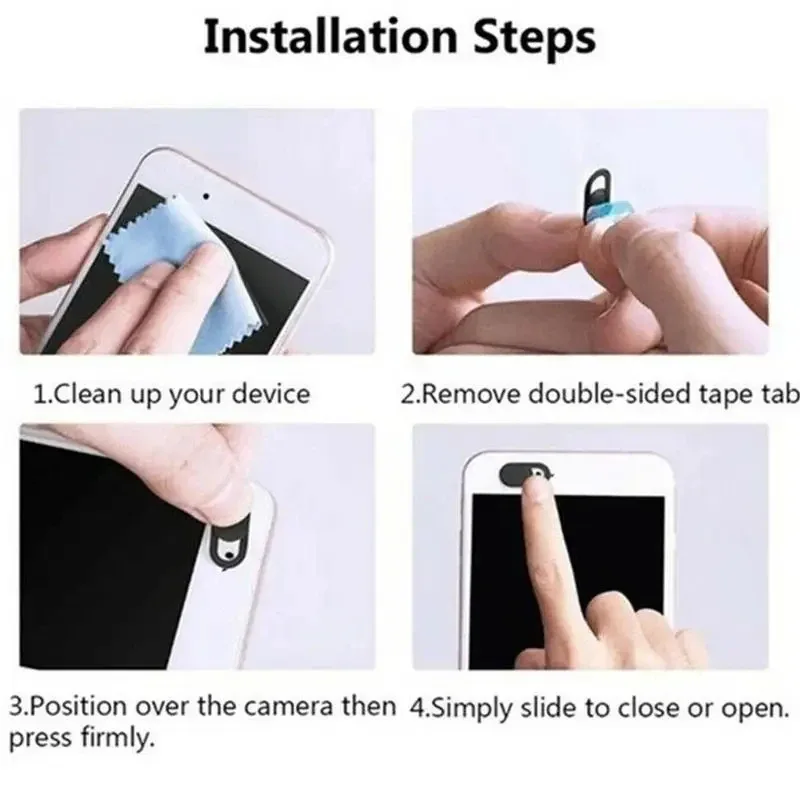 Cache-webcam coulissant universel pour ordinateur, tablette et smartphone - Image 5