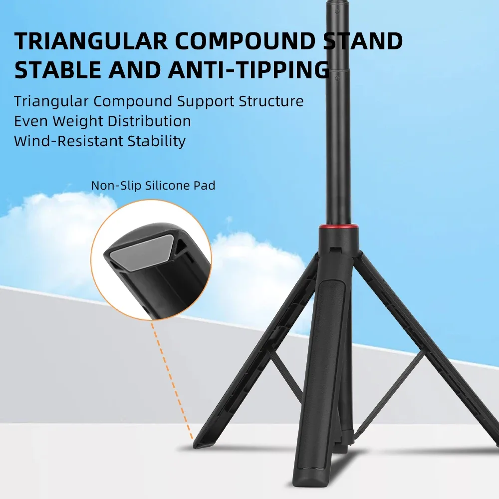 Trépied et perche à selfie extensible Flymile pour DJI Pocket 3, Action 5 Pro, Insta360 X5 et GoPro slide 3