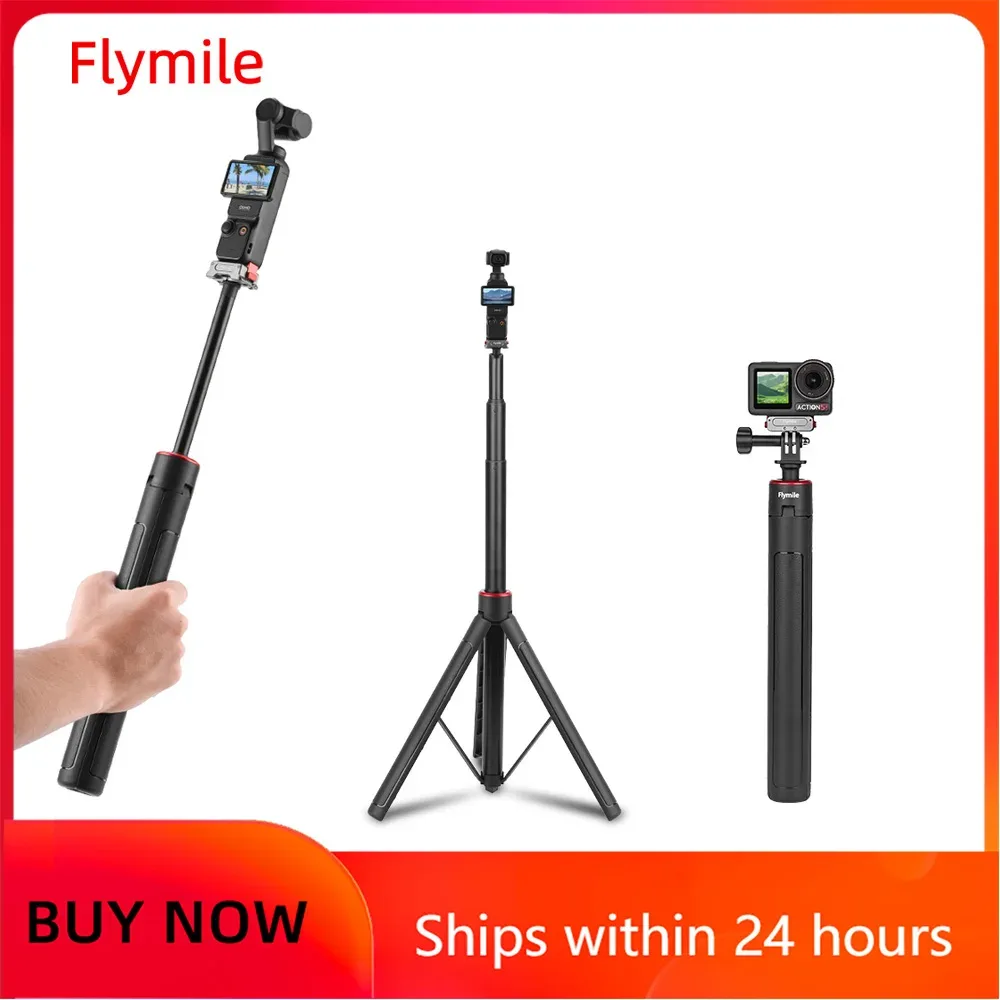 Trépied et perche à selfie extensible Flymile pour DJI Pocket 3, Action 5 Pro, Insta360 X5 et GoPro