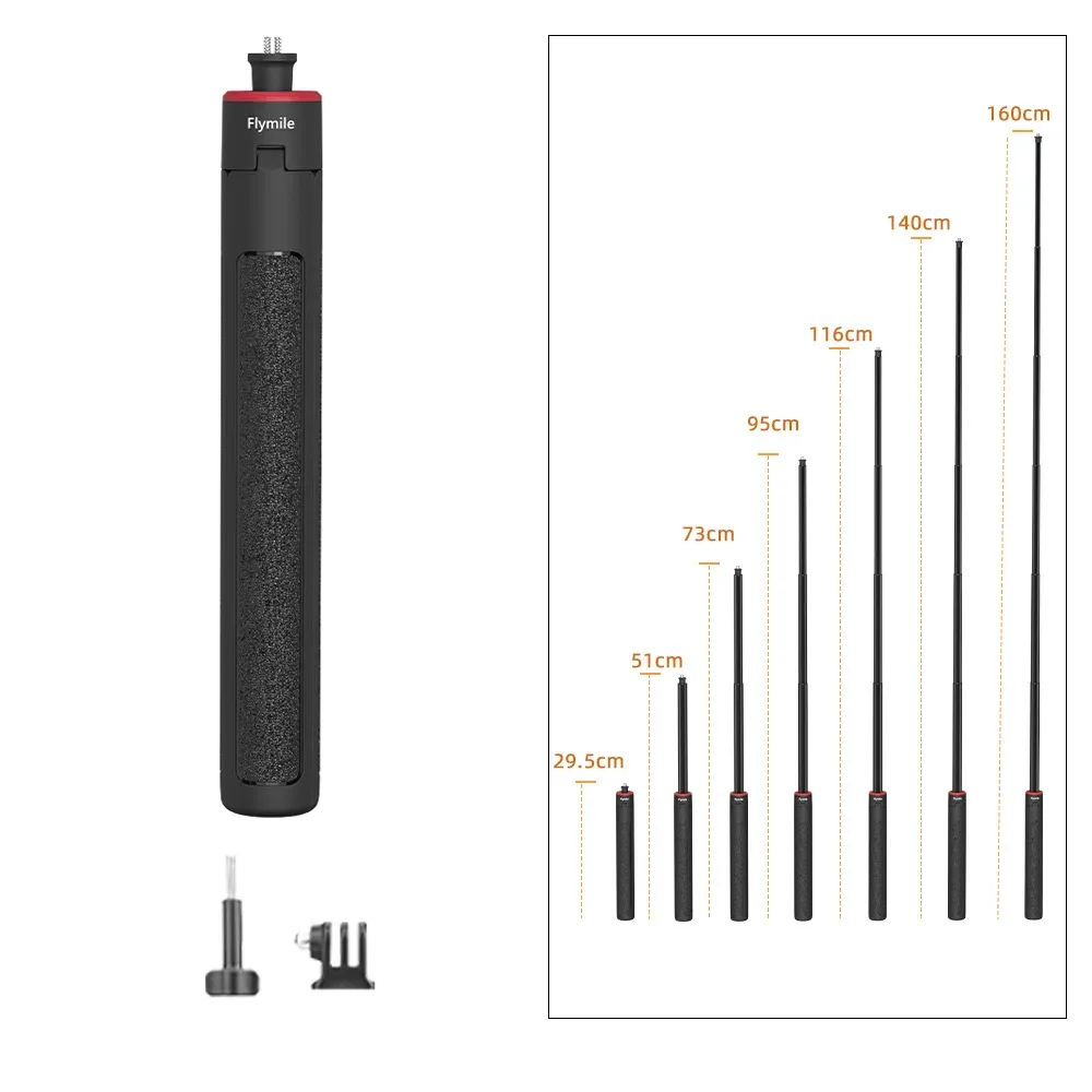 Trépied et perche à selfie extensible Flymile pour DJI Pocket 3, Action 5 Pro, Insta360 X5 et GoPro slide 8