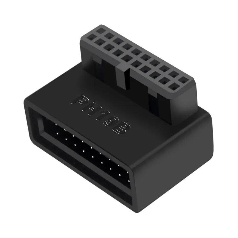 Adaptateur USB 3.0 19/20 broches coudé à 90° vers USB Type-C pour panneau avant - Image 3