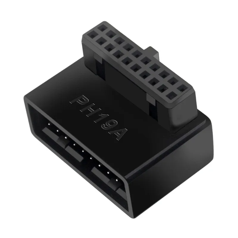 Adaptateur USB 3.0 19/20 broches coudé à 90° vers USB Type-C pour panneau avant slide 7