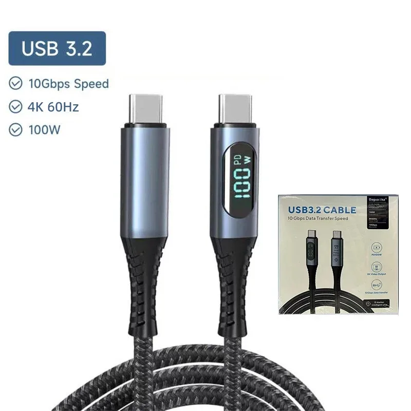 Câble USB4 avec affichage LED, 40Gbps, 240W, Vidéo 8K slide 9