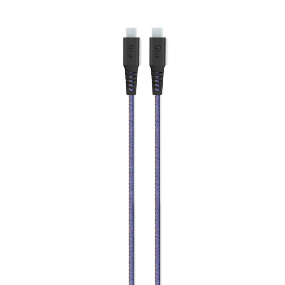 Goui Flex Câble Type-C vers Type-C (1,5m) 60W – Bleu Jean - Image 1