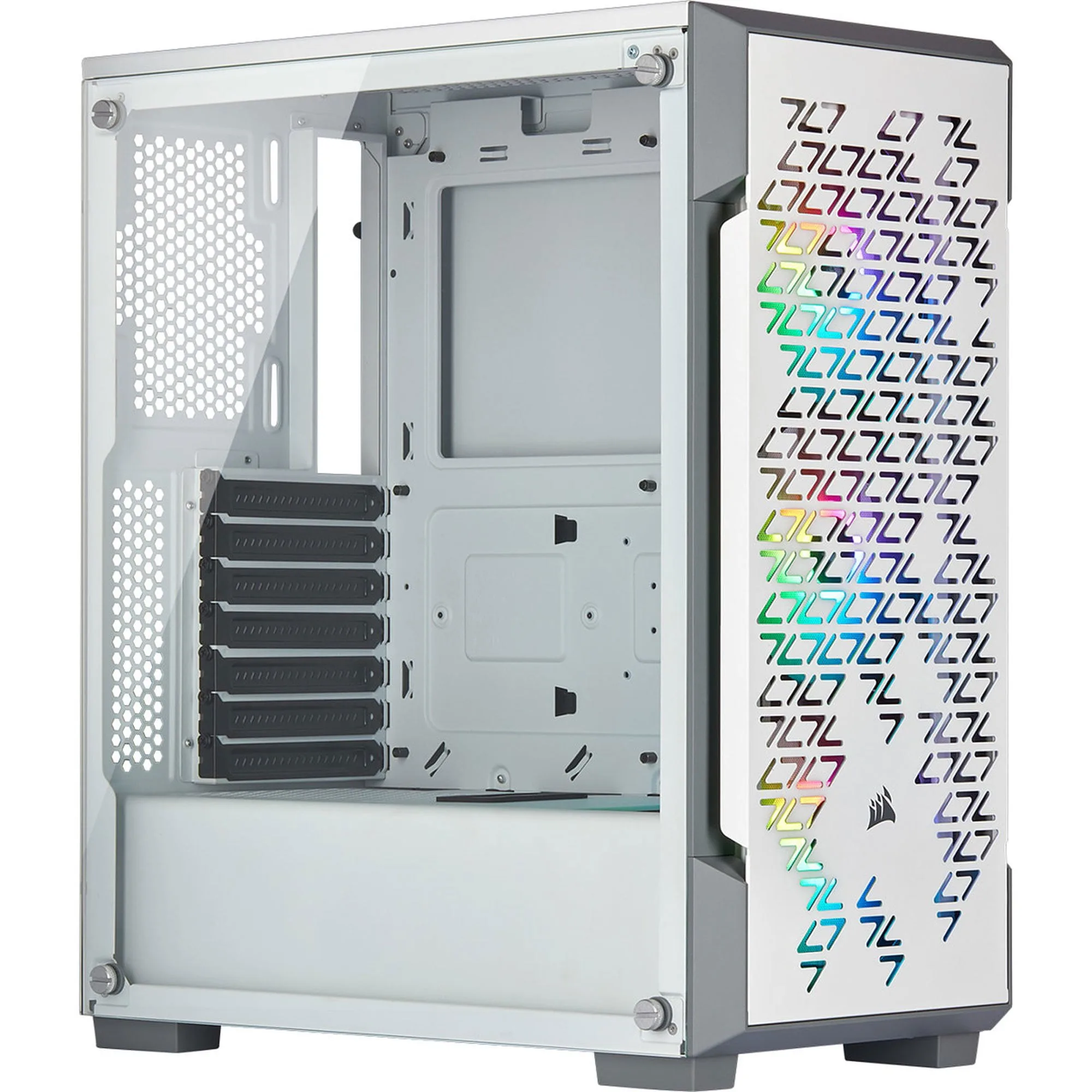 Corsair iCue 220T RGB Airflow Tempered Glass (Blanc) - Image 1